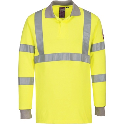 Portwest HI-VIS MODAFLAME FR77 / Nehorľavá reflexná polokošeľa antistatická HV žltá/sivá XXL