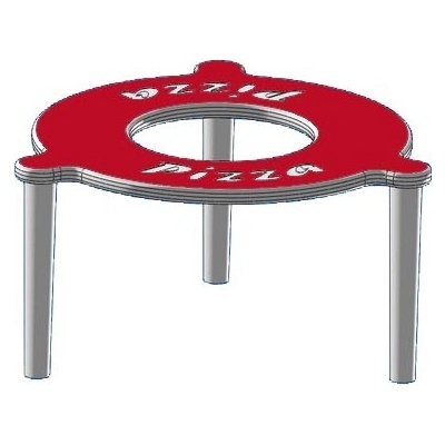 COpack - Plastový distanční stojánek do pizza krabic 3 cm červený (100 ks)