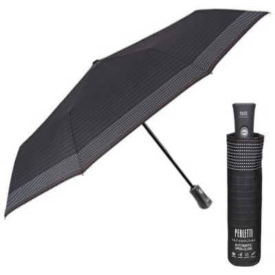 Мъжки автоматичен Open-Close чадър Perletti Technology 21829, Черен