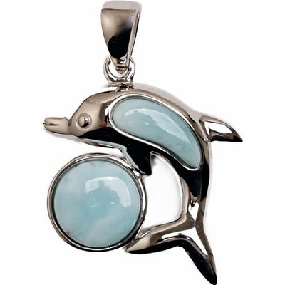 Nefertitis Larimar přívěsek stříbro Hravý delfín č. 1 NF63893