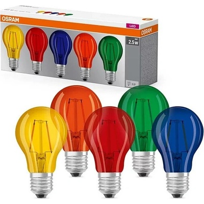 Osram LED žárovka DECOR BOX E27 2W 5 barev (yellow+red+blue+orange+green)