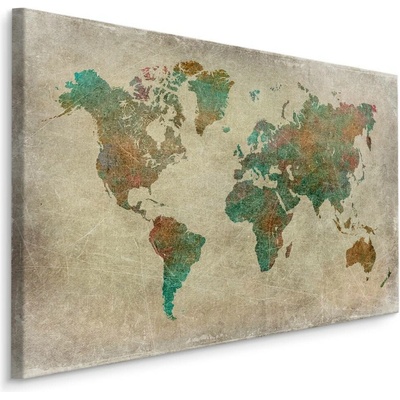 MyBestHome BOX Plátno Vintage Mapa Světa Varianta: 70x50
