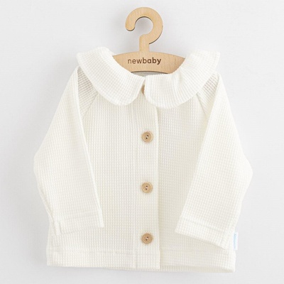 New Baby Kojenecký kabátek na knoflíky Luxury clothing Laura bílý – Zboží Dáma