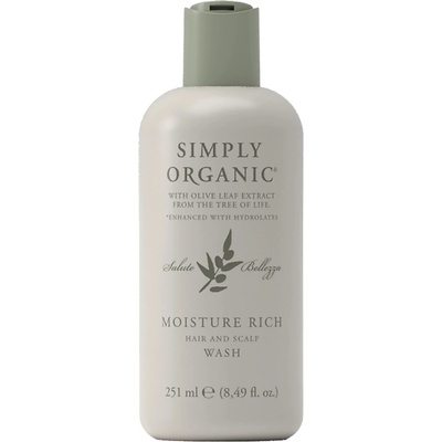 Simply Organic Moisture Rich Hair & Scalp Wash vysoko hydratačný šampón pre vlasy a pokožku hlavy 251 ml