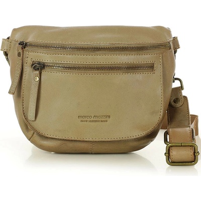 Mazzini Marco Dámska kožená kabelka cez rameno crossbody béžová vs134e