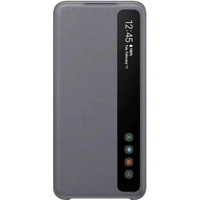 Samsung Clear View Cover EF-ZG980CJ - оригинален кейс, през който виждате информация от дисплея за Samsung Galaxy S20 (сив)