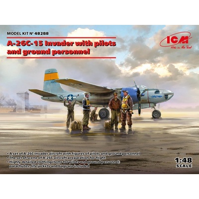 ICM Douglas A-26C-15 Invader with pilots and ground personnel 1:48