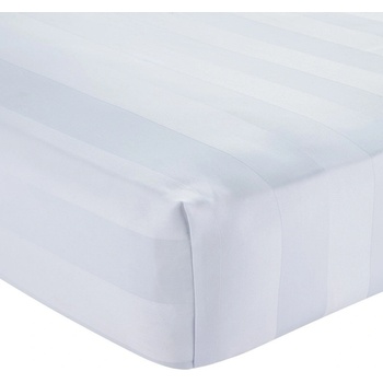 Catherine Lansfield Бял еластичен сатенен чаршаф 150x200 cm So Soft Satin Stripe - Catherine Lansfield (BD/61208/W/KFD/WH)