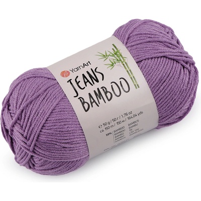 Pletací příze Jeans Bamboo 50 g fialová lila 1 ks