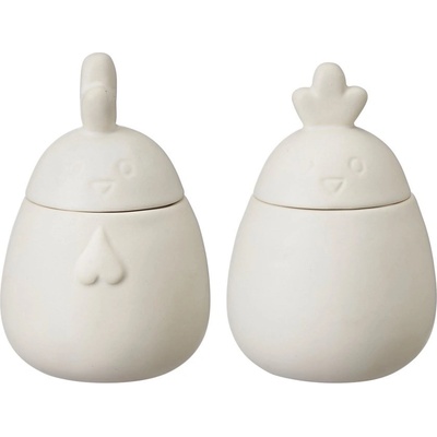 Wikholmform Dekorační slepička nebo kohoutek cena za kus! V.13 cm šedo-bílé