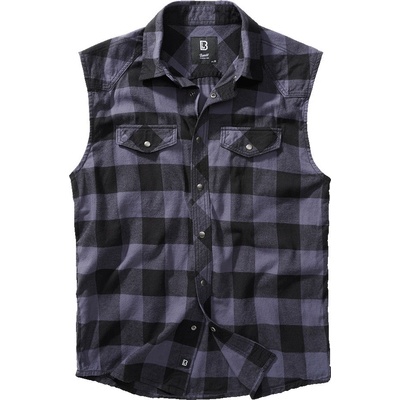 Brandit checkshirt sleeveless čierno-šedá