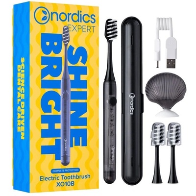 Nordics Звукова електрическа четка за зъби Nordics Expert Shine Bright X010B черна (X010B)