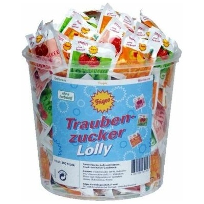 Traubenzucker Lolly lízátka z hroznového cukru 100ks