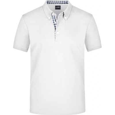 James & Nicholson polokošile JN 964 button-down krátký rukáv pánská Cot-020964j2501 bílá navy
