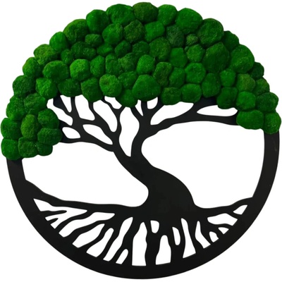 Machový obraz strom s Cladophora dekórom