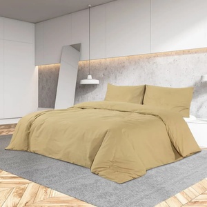 vidaXL Комплект спално бельо, таупе, 200x220 см олекотен микрофибър (135993)