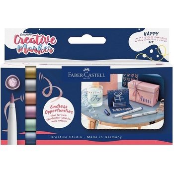 Faber-Castell Маркер-четка Creative Happy Celebration, 6 цвя (1010160487)