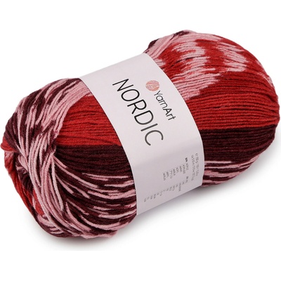 Pletací příze Nordic 150 g, střední, 3 (664) červenorůžová