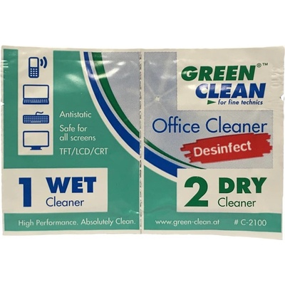 GREEN CLEAN Office Cleaner Desinfect, 1 pár desinfekčních utěrek