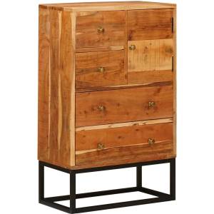 vidaXL Шкаф с чекмеджета с чекмедже с врата Естествен 55 x 30 x 90 см (4104616)