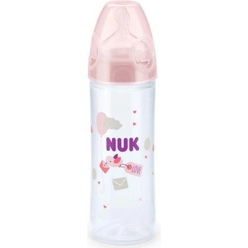 Nuk First Choice láhev plastová silikonová savička New classic Růžová + tyrkysová 250ml
