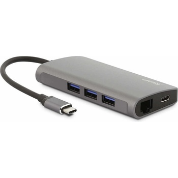 LMP Мултифункционален хъб за свързване на допълнителна периферия за компютри с USB-C - LMP USB-C Network & USB 3.0 Hub (тъмносив) (17110)
