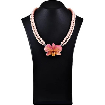 Dannyra Колие в нежно розов цвят с истинска орхидея Classics in pink Dannyra Jewels