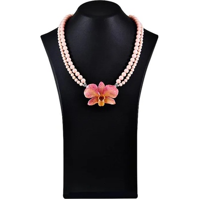 Dannyra Колие в нежно розов цвят с истинска орхидея Classics in pink Dannyra Jewels