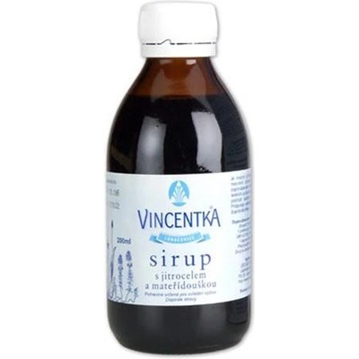 Vincentka Sirup s jitrocelem a mateřídouškou 200 ml
