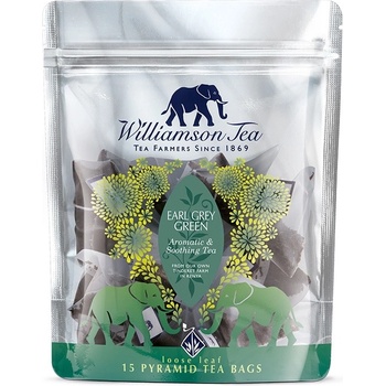 Williamson Tea zelený čaj earl grey 15 pyramidových sáčků