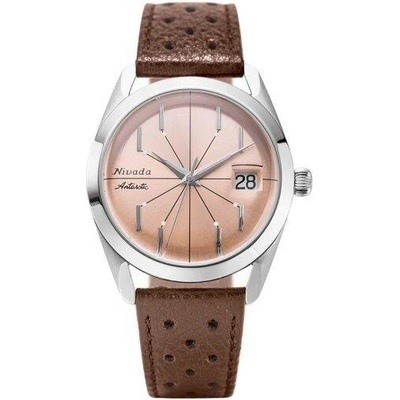 Nivada Grenchen Antarctic Salmon Spider Brown Racing Strap