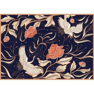 Interdruk - Puzzle Cranes and flowers 500 - 500 piese