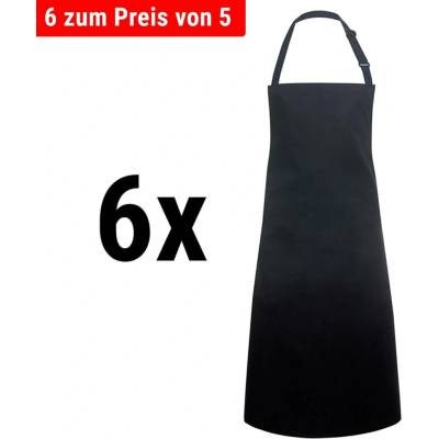 G.Gastro 6 ks Karlowsky Zástěra s laclem odpuzující vodu černá D9785544