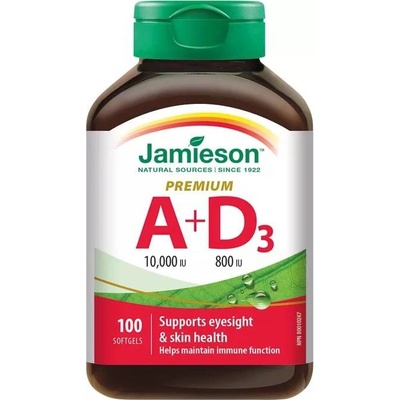 Jamieson Vitamín A a D Premium 10000 IU/ 800 IU 100 kapsúl