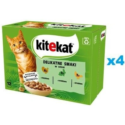 Kitekat Delikatne Smaki s krůtou, králíkem a drůbeží v omáčce 48 x 85 g