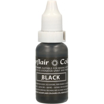 Sugarflair Colours Tekutá farba Black Čierna 14 ml