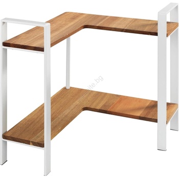 WENKO 53025100 - Полица LOUISA 30 x 33 см бяла/кафява (WE0501)