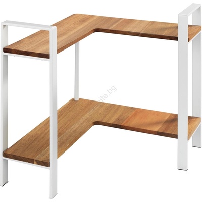 WENKO 53025100 - Полица LOUISA 30 x 33 см бяла/кафява (WE0501)