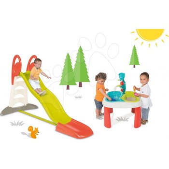 Smoby 310261-11 šmykľavka Toboggan XL s vodou+stôl Voda&Piesok 2v1 s mlynom