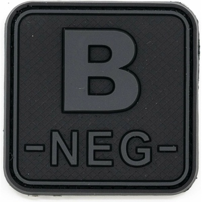 JACKETS TO GO nášivka KRV B- NEG plast velcro ČIERNA