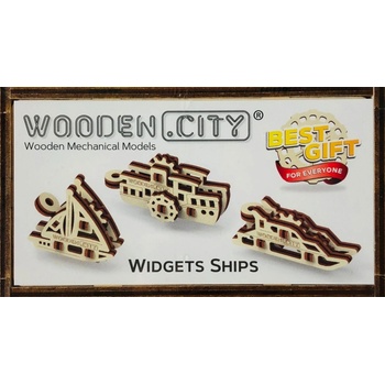 Wooden City 3D puzzle mini sada Widgets: Lodě 28 ks