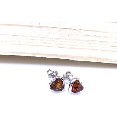 Jan Kos jewellery stříbrné náušnice s jantarem 12125439