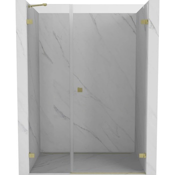 Mexen Lunar-B сгъваеми душ врати, дясно отваряне 115 см, прозрачни, златни матови - 832S-115-050-55-00-P (832S-115-050-55-00-P)