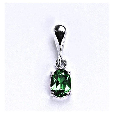 Čištín Stříbrný přívěsek syntetický zirkon emerald P 1246 22