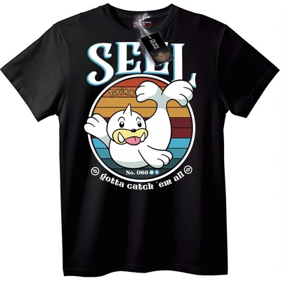 NOONEBRAND Тениска с Seel Pokémon - 2XL, Black