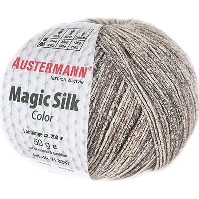 Austermann MAGIC SILK COLOR - 100% hedvábí - Ručně pletací příze Barva: 104 TAUPE