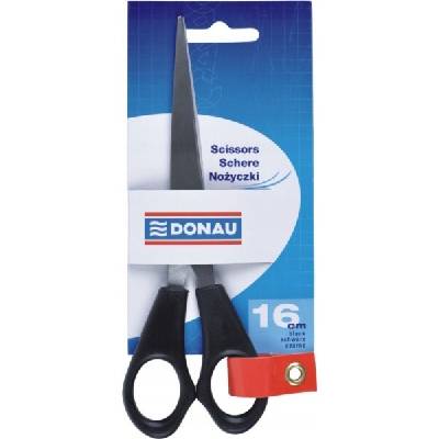 Donau Kancelářské nůžky symetrické černé 16 cm