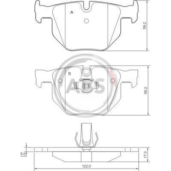 A.B.S. Sada brzdových platničiek kotúčovej brzdy 37647