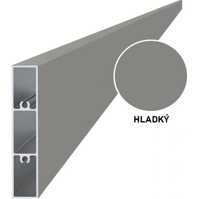 Hliníková plotová lamela 80x16 mm, tvar obdélník, šedá RAL9007, hladký povrch 6m +/- 5mm (AL-PV2-S-6)