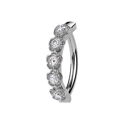 Šperky4U Piercing do pupíku s kytičkami WP0104